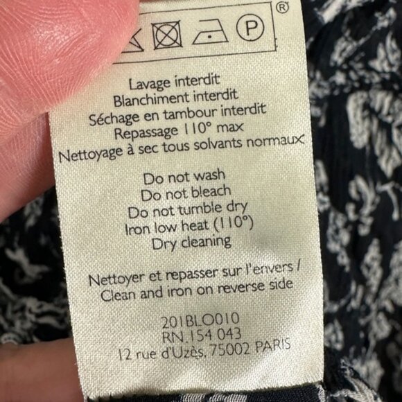 Sezane Silk Blend Floral Patchwork Jihane Blouse Top Size 40 French US 8 Boho - Picture 8 of 16